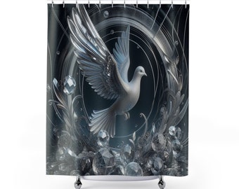 Crystal Dove Peaceful Circle Shower Curtains