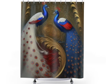 Zwei Royal American Patriotic Peacocks Duschvorhänge