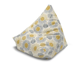 Black and Yellow Summer Bean Bag Chair Cover