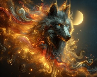 Wolf of Fire and Sky. Moonlight. Hunter of the Night.
