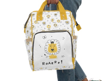 ROARRR Baby Yellow Lions Multifunctional Diaper Backpack