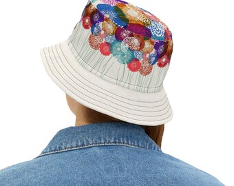Antique Water Blooms Beige Bucket Hat (AOP)