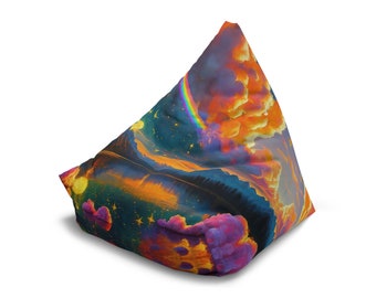 Rainbow Clouds Sunset Bean Bag Chair Cover