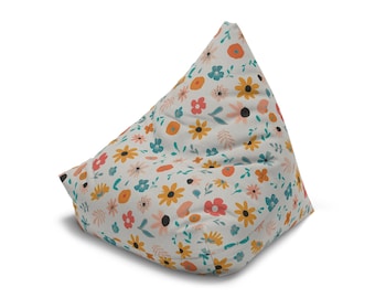 Playful Flowers Multicolor Spring Bean Bag Chair Cover