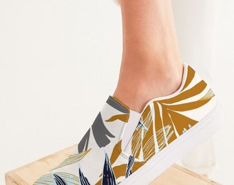Women's Slip-On Canvas Shoe Natural Multi Palm