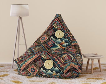 Eclectic Artisan Multicolor Landscape Bean Bag Chair Cover