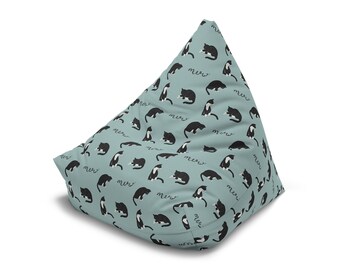 Meow Black and White Socks Cat Bean Bag Chair Cover