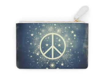 Peace Within Our Time Blaue himmlische Mini-Clutch