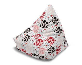 Red Black White Pink LOVE Bean Bag Chair Cover