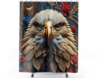 Duschvorhänge mit goldenem Schnabel, patriotischer amerikanischer Adler