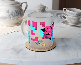 80s Made Me Frosted Glass Mug