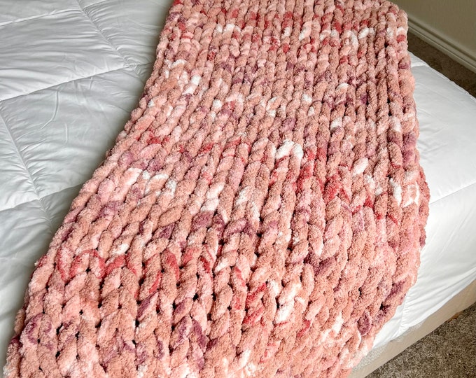 Marble  Handmade Chunky Knit Blanket