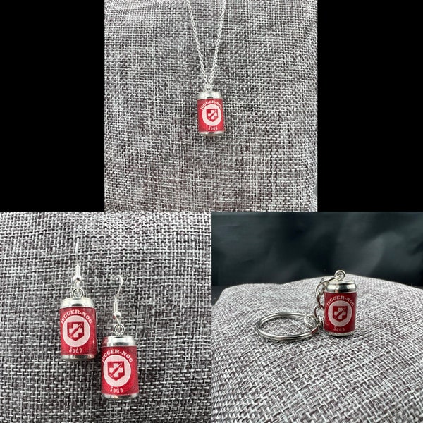 JUGGERNOG PERK CAN Earrings, Keychain & Necklace - Mini Earrings Small Aesthetic Dangle Keychain Bogan Aussie Alcohol Replica Novelty