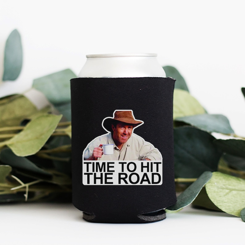 Time To Hit The Road 7 Stubby Holder Drink Cooler Cosie Koozie Summer Fun Aussie Funny Australia Iconic Legend Adventure Russell Coight image 1