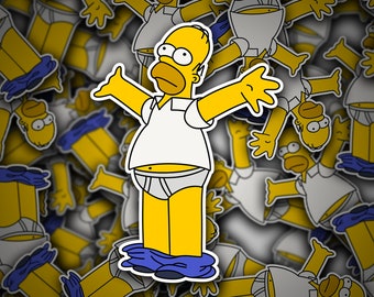 Pants Down Homer Vinyl Sticker Australia Funny Meme 4x4 4WD The Simpsons Marge Bart Lisa Springfield