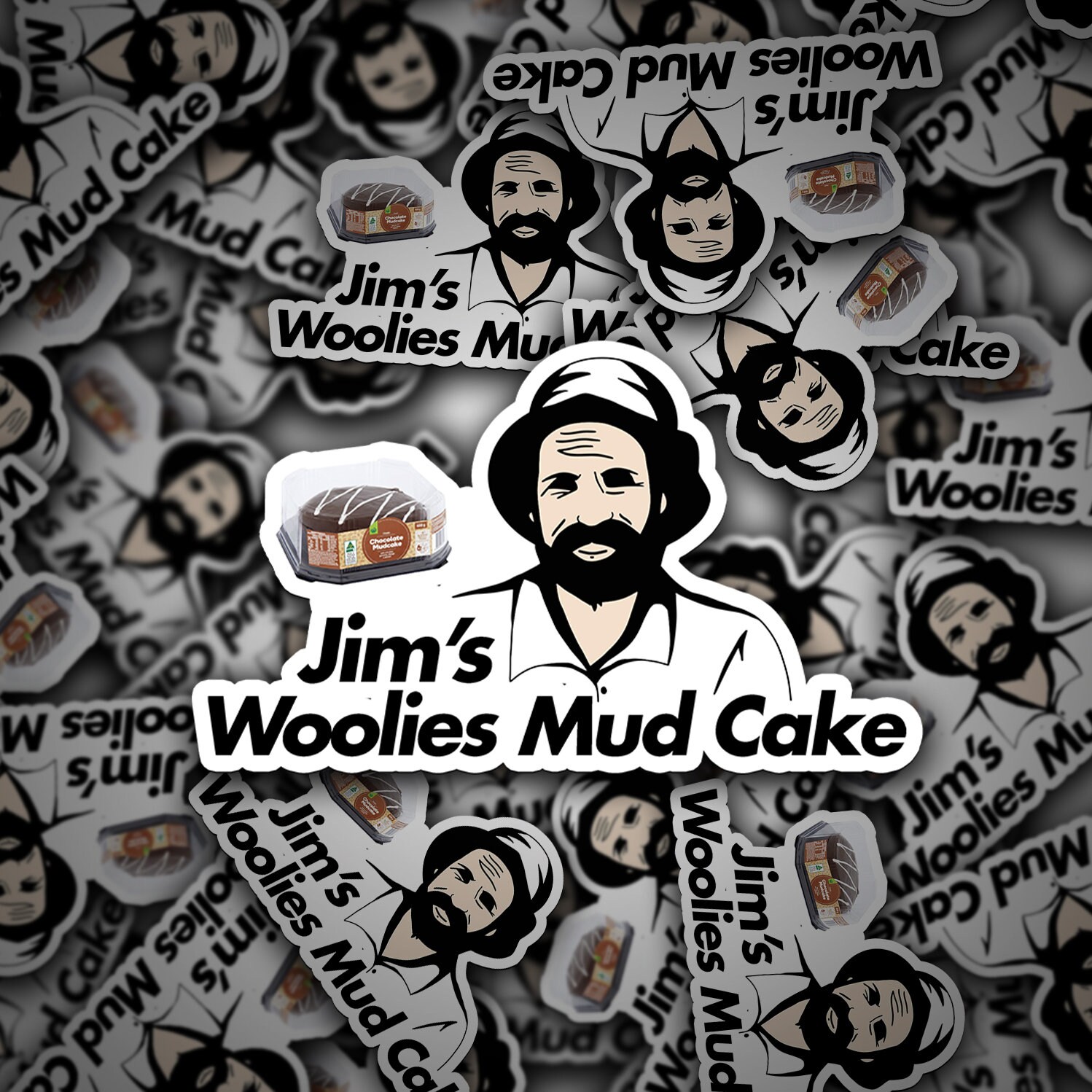 Jims Woolies Mud Cake Vinyl Sticker Aussie Funny Meme Bogan Etsy