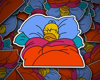 Homer Sleeping Vinyl Sticker Australia Funny Meme 4x4 4WD The Simpsons Marge Bart Lisa Springfield