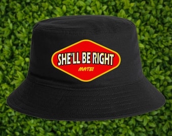 Vegemite She'll Be Right Bucket Hat - Summer Fun Cool Aussie Meme Funny Bogan 4x4 Australië Iconisch