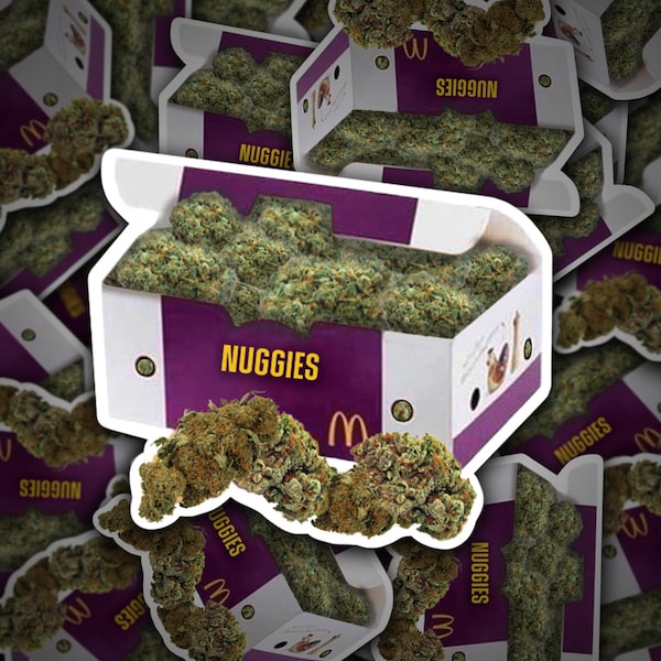 Nuggies Box Vinyl Sticker - Aussie Funny Meme Bogan Australia 4x4 4WD Sesh Party Stoner Adult Humour Weed Smoker Trippy 420