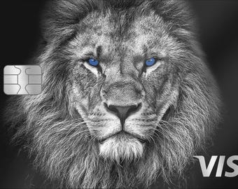 Carta di credito fai da te con leone in metallo