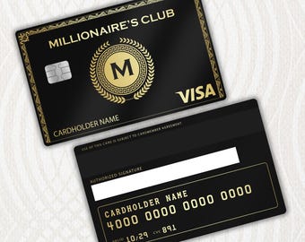 Carta di credito in metallo del Club dei Milionari fai da te