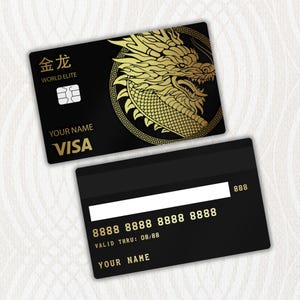Carte de crédit personnalisée en métal Golden Dragon DIY - Convertissez votre carte de crédit existante en métal