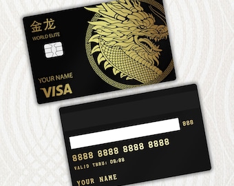 Carte de crédit personnalisée en métal Golden Dragon DIY - Convertissez votre carte de crédit existante en métal