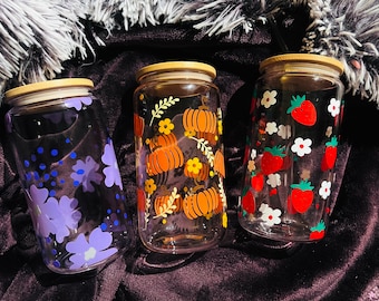 Vasos de latas de vidrio personalizables