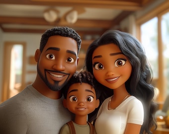 Custom Cartoon Portrait from Photo, Personalized Family Illustration, Couple Drawing, Digital Valentines Day Gift