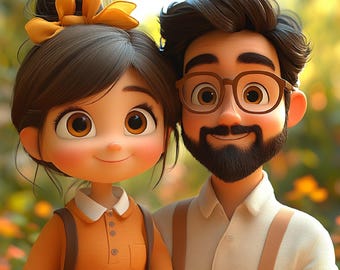 Custom Cartoon Animation, Personalised Family Portrait, Couple Drawing, Cartoon Portrait from Photo, Cartoon Style Couple, Digital Portrait