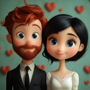 Love Cartoon Commission Art, Couple Portrait from Photo, Custom Cartoon Portrait, Cartoon Style Couple Drawing, Gift for Wife Girlfriend