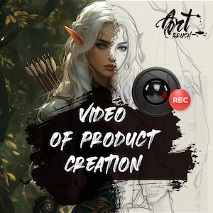 Registrazione video di un ritratto fantasy personalizzato disegnato a mano