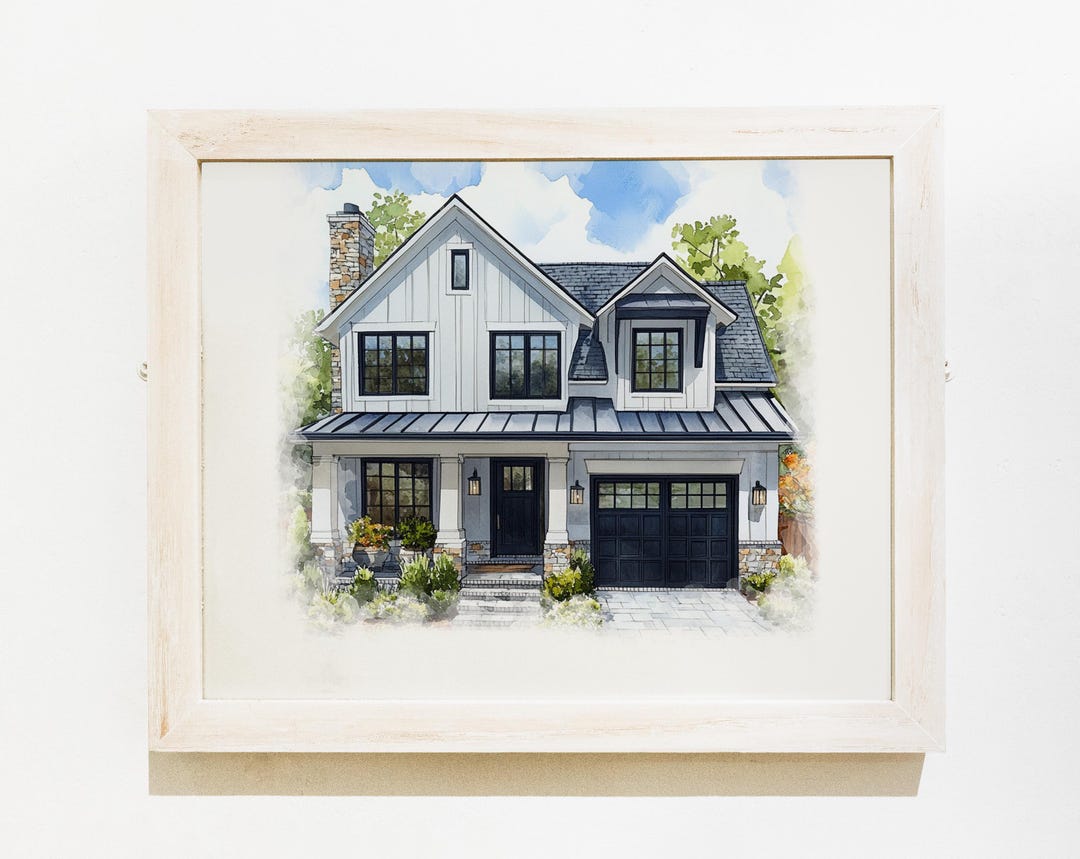 Custom Home Portrait, Watercolor House Painting, Personalized Home ...