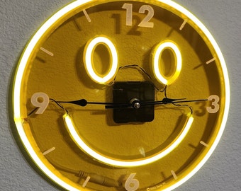 Smile Face LED Neon Clock