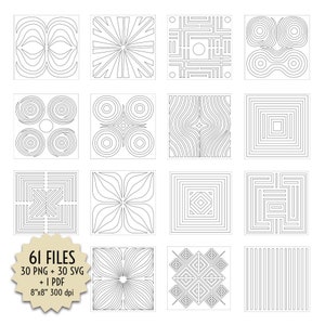 30 Dostosowywanie nowoczesnego kolorowania płytek Rysowanie linii wektorowych Mozaika Dekoracja Abstrakcyjna Geometryczna 8x8” w Projektowaniu Cyfrowym Pobierz Drukuj PNG SVG PDF