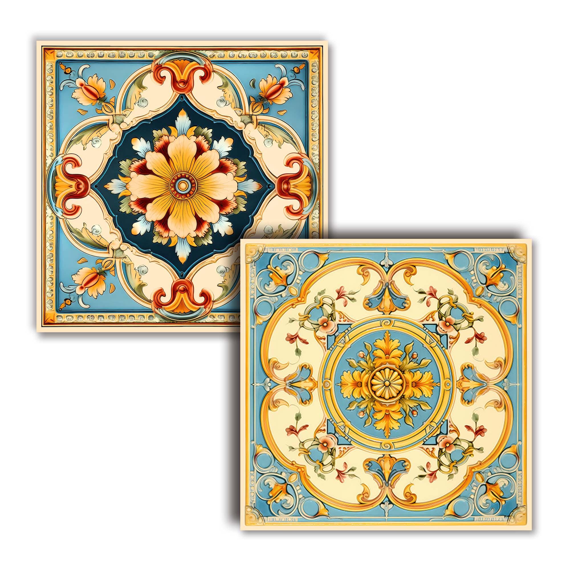 Printable Tile, Rustic Vintage Mosaic Pattern Design, Decorative Square ...