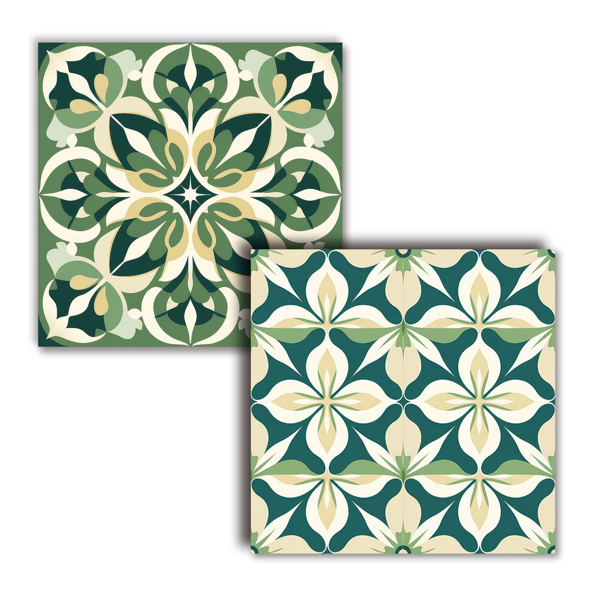 Green Tiles Geometric Symmetrical Seamless Pattern Drawing Clipart ...
