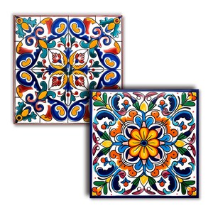 15 Mexican Style Tiles Colorful Clipart. Decoration DIY Crafts Bathroom Mosaic Digital Design ...