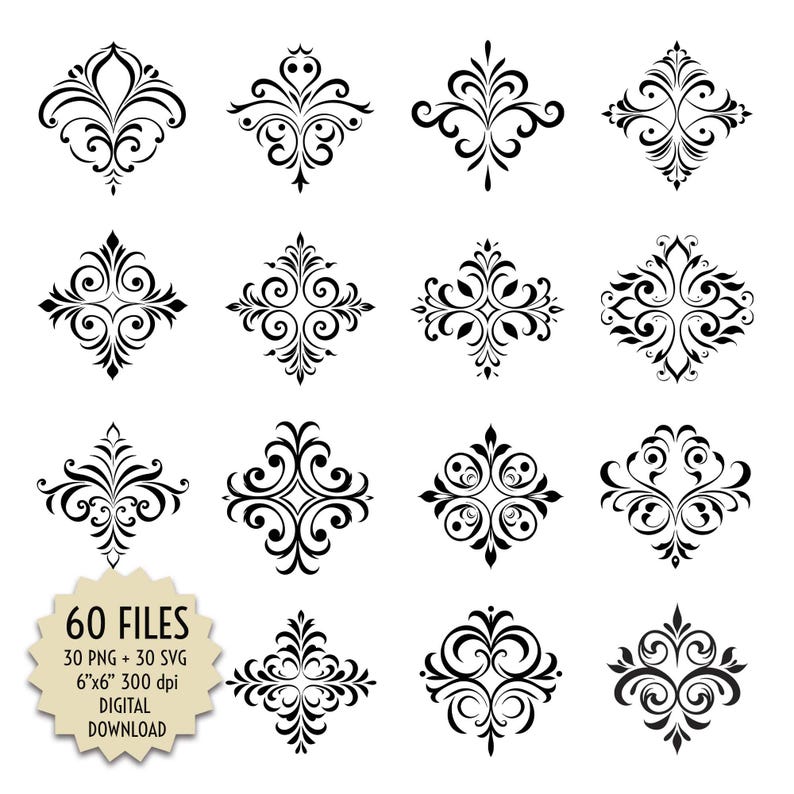 Arabesque Vectors, Minimalist Fine Line Art, Ornamental Floral, Corner ...