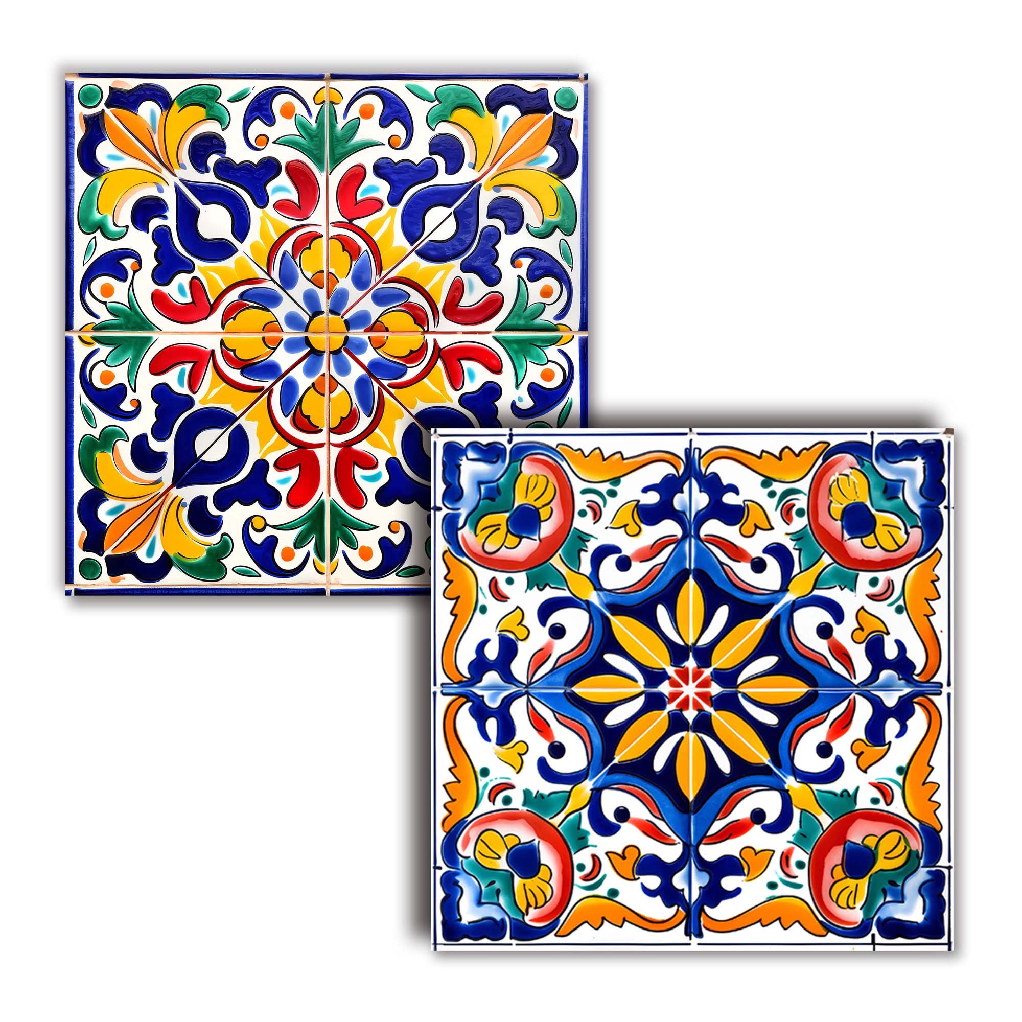 Bundle Mexican Style Tiles Colorful Clipart. Decoration DIY Crafts Kitchen Mosaic Digital Design ...