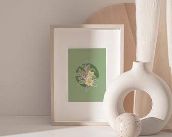 Impression botanique, mois de naissance de décembre