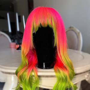Neon Mitsuri lacefront CUSTOM 100% Echthaarperücke