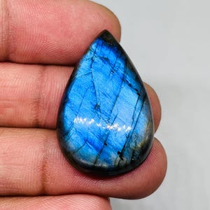 Earth’s Palette Natural Labradorite Cabochon – Natural Multi Blue Flash Gemstone For Pendant Jewelry Making Supplies Gift For Her 32X20X8 MM
