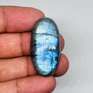 Labradorite Cabochon: Hand Polished Multi-Blue Gemstone (36X19X7 MM, 42 Carat