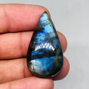 Superb Quality Hand Polish Loose Gemstone Multi Blue Flash Natural Labradorite Cabochon For Making Wire Wrap Jewelry Gift For Her 38X21X8 MM