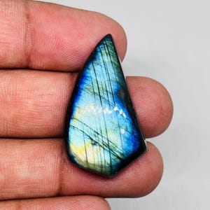 Superb Quality Hand Polish Loose Gemstone Multi Blue Flash Natural Labradorite Cabochon For Making Wire Wrap Jewelry Gift For Her 35X20X8 MM