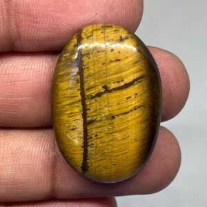 Great Golden Tiger Eye Gemstone Smooth Polished Large Oval Shaped Tiger Eye Cabochon Gemstone Jewelry Making Stone Gift For Her 31X21X7 MM