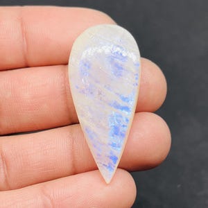 African Rainbow Moonstone Cabochon: Pear-Shaped Gemstone (41X19X6 MM)