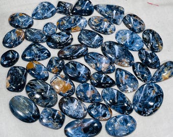 Pietersite Gemstone Cabochons: Vibrant Blues, Golds, Reds - Jewelry Making