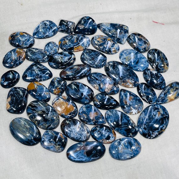 Pietersite Gemstone Cabochons: Vibrant Blues, Golds, Reds - Jewelry Making